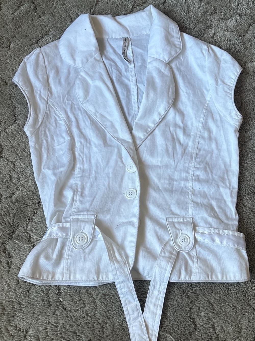 Women’s White Short Sleeve Tailored Jacket top